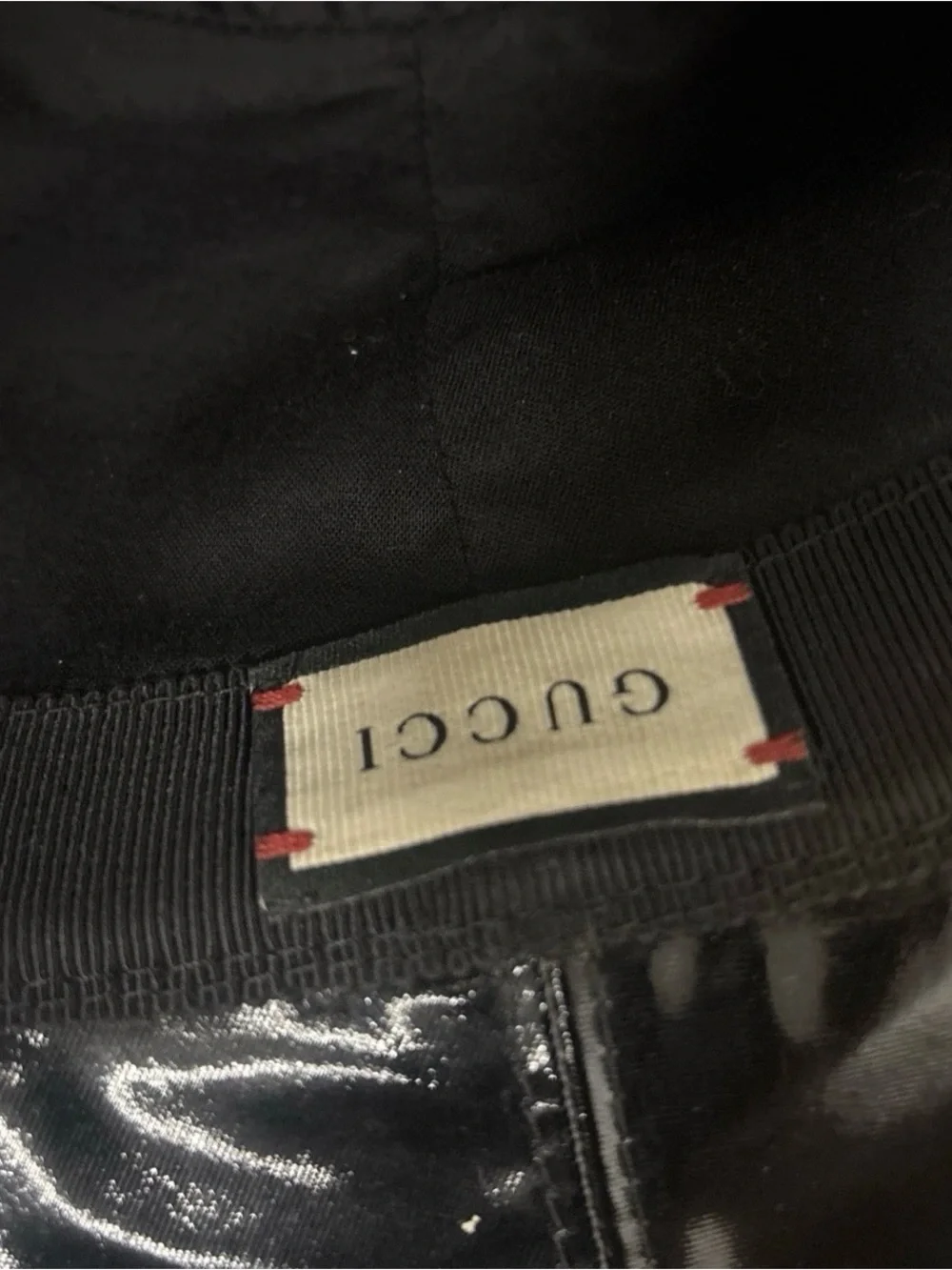 Gucci Black Logo-Print Bucket Hat Sz M